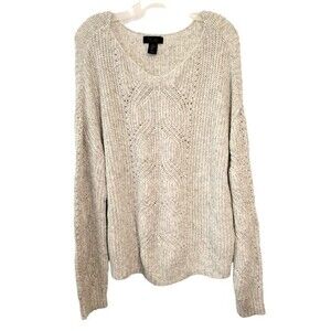 Rachel Rachel Roy Gray Pointelle Knit Sweater Size XL